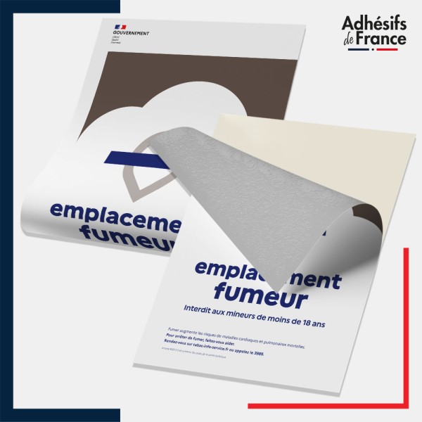 Adhésif Emplacement fumeur – panneau conforme au décret 2025-582, lutte contre le tabagisme.
