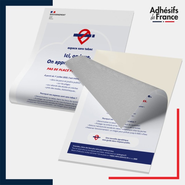 Adhésif Pas de place pour la fumée – panneau conforme au décret 2025-582, lutte contre le tabagisme.