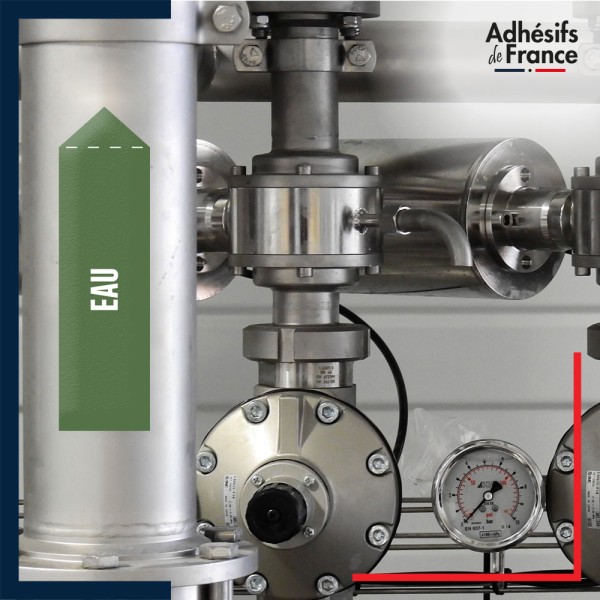 Marqueur tuyauterie eau - adhésif laminé colle forte - Eau