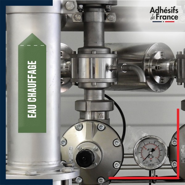 Marqueur tuyauterie air - adhésif laminé colle forte - Eau chauffage