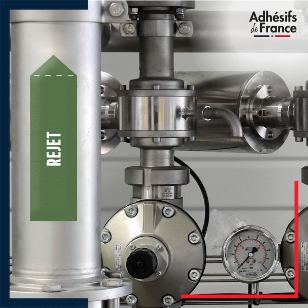 Marqueur tuyauterie eau - adhésif laminé colle forte - Eau - Rejet