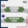 Vinyle adhésif de Tuyauterie norme NFX ou CLP - Eau sanitaire retour