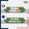 Vinyle adhésif de Tuyauterie norme NFX ou CLP - Eau chaude sanitaire aller