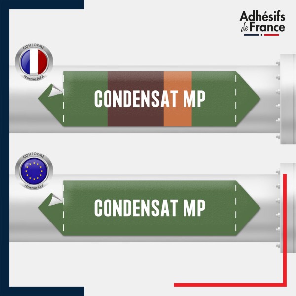 Vinyle adhésif de Tuyauterie norme NFX ou CLP - Condensat mp