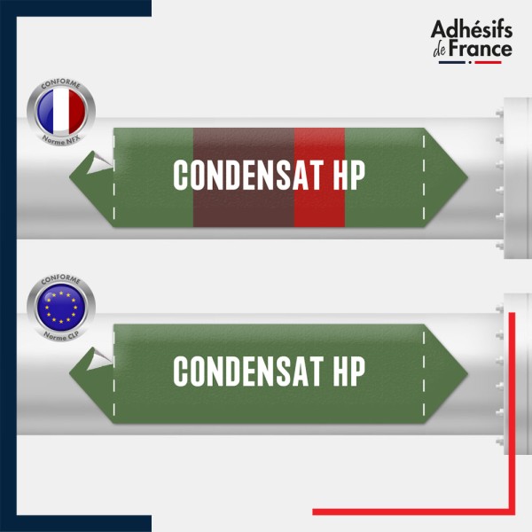 Vinyle adhésif de Tuyauterie norme NFX ou CLP - Condensat hp