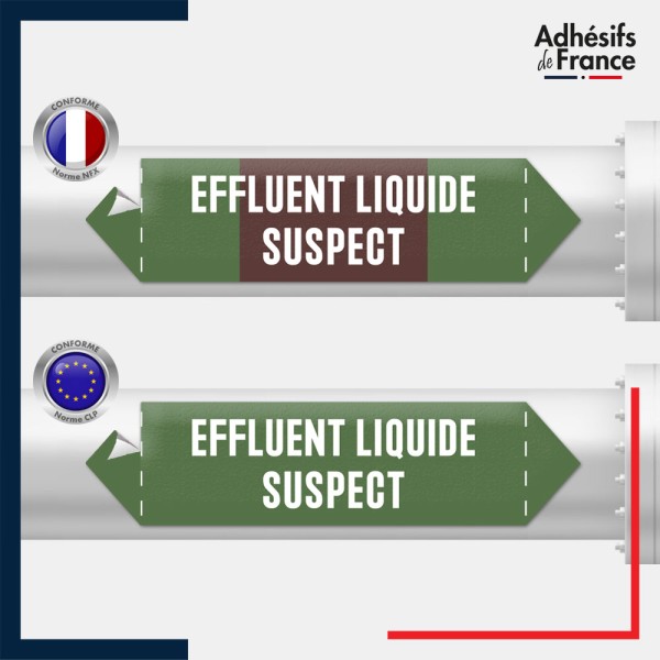 Vinyle adhésif de Tuyauterie norme NFX ou CLP - Effluent liquide suspect