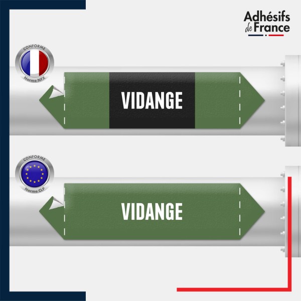 Vinyle adhésif de Tuyauterie norme NFX ou CLP - Eau - vidange
