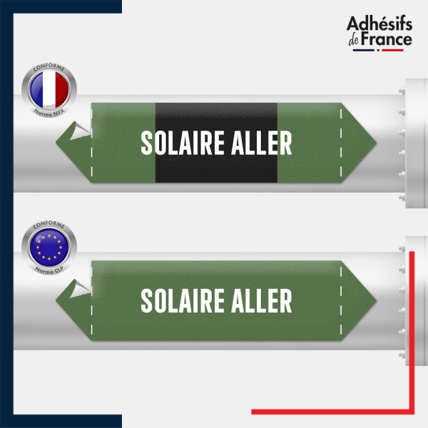 Vinyle adhésif de Tuyauterie norme NFX ou CLP - Eau - solaire aller