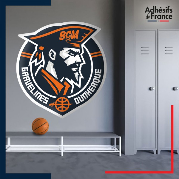 Adhésif grand format écusson basket - BCM - Gravelines Dunkerque