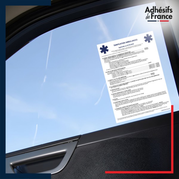 sticker tarif vitre ambulances