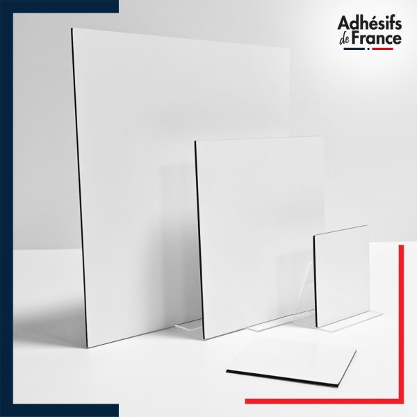 Plaque aluminium composite Dibond 3 mm blanc sur mesure rectangulaire ou carré