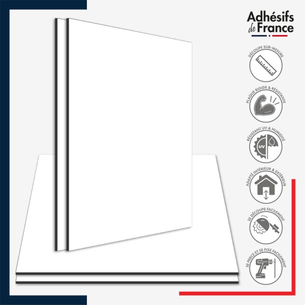 caractéristiques panneau aluminium composite alupanel 3 mm blanc sur mesure coupe rectangulaire ou carré