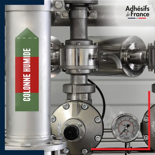 Marqueur tuyauterie norme française NFX eau - adhésif laminé colle forte - Eau - Colonne humide