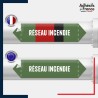 Vinyle adhésif de Tuyauterie norme NFX ou CLP - Eau - Réseau incendie