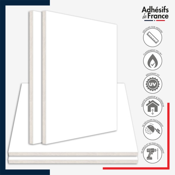 caractéristiques panneau pvc blanc expansé 10 mm blanc sur mesure coupe rectangulaire ou carré