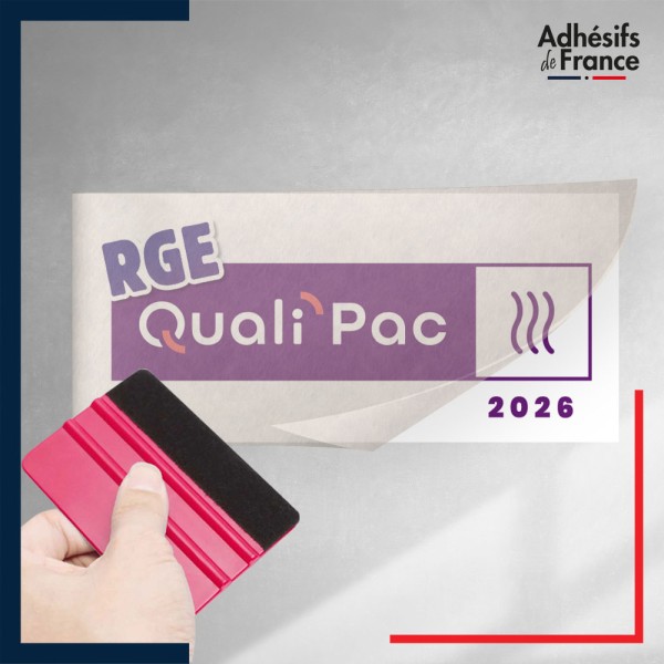 sticker sous film transfert logo RGE QualiPAC