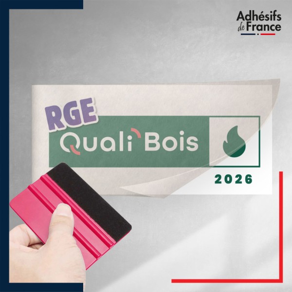 sticker sous film transfert logo RGE QualiBois