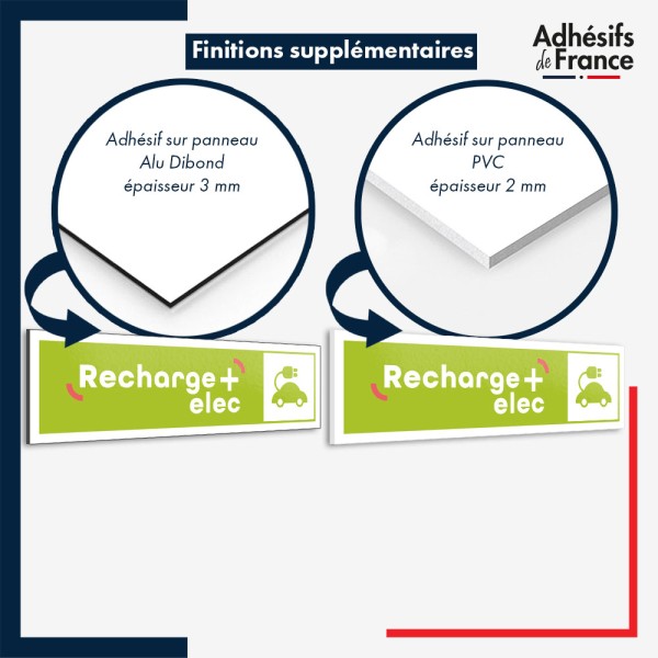 plaque pvc ou aluminium logo Label Recharge Elec+