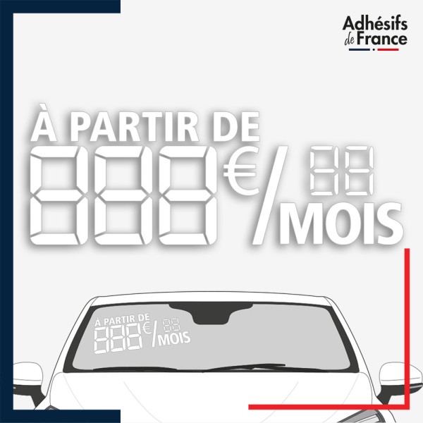 Kit de chiffres digitaux adhésifs mensualités  à partir de coloris blanc