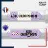 Vinyle adhésif de Tuyauterie norme NFX ou CLP - Acide chlorhydrique