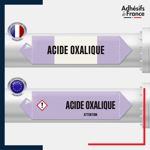 Vinyle adhésif de Tuyauterie norme NFX ou CLP - Acide oxalique