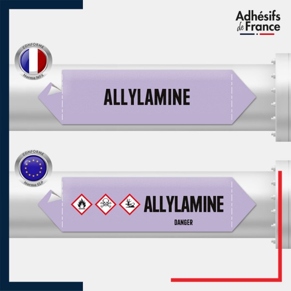 Vinyle adhésif de Tuyauterie norme NFX ou CLP - Acide - Allylamine
