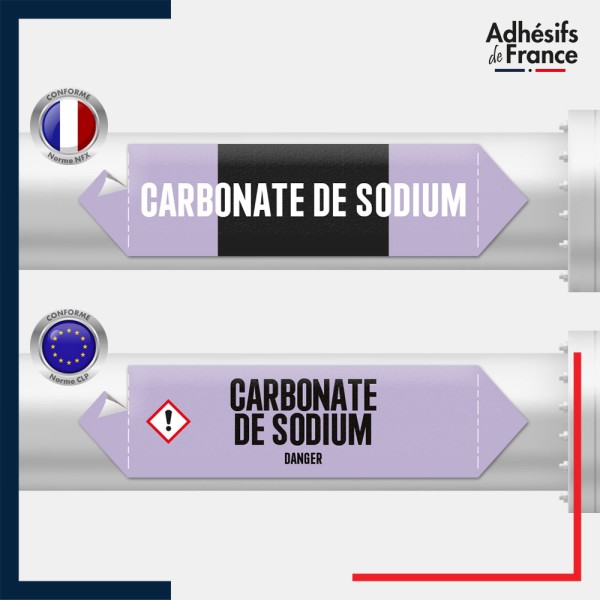 Vinyle adhésif de Tuyauterie norme NFX ou CLP - Carbonate de sodium