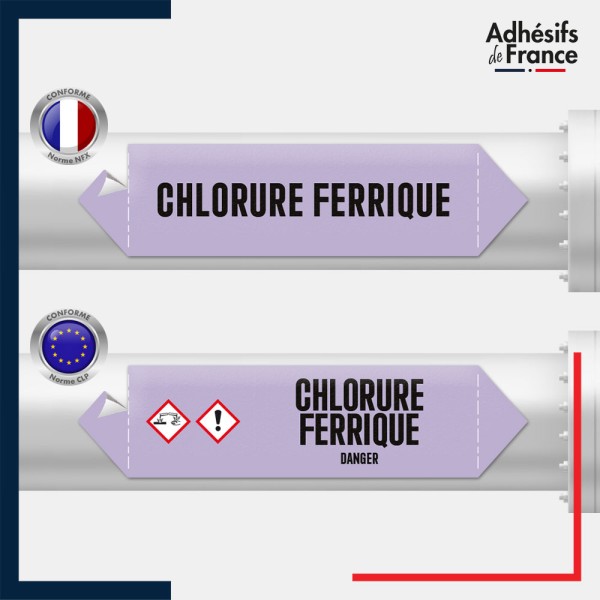 Vinyle adhésif de Tuyauterie norme NFX ou CLP - Chlorure ferrique
