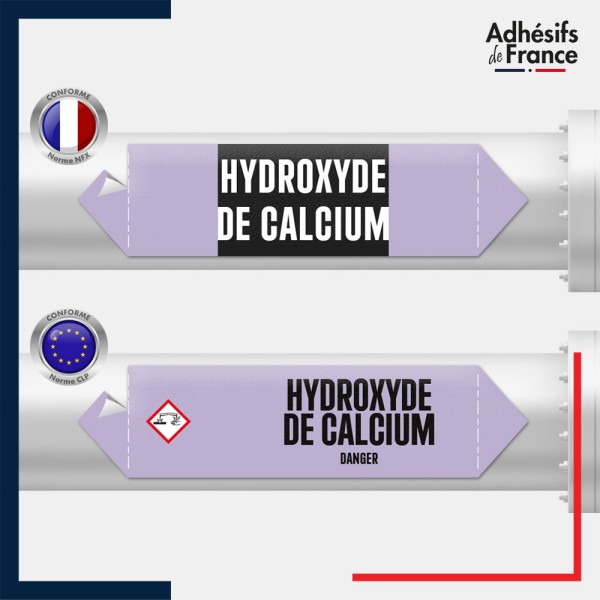 Vinyle adhésif de Tuyauterie norme NFX ou CLP - Acide - Hydroxyde de calcium