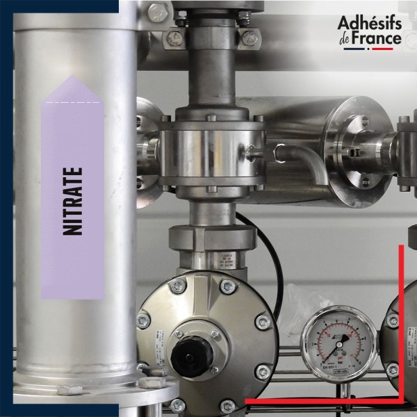Marqueur tuyauterie Acide - adhésif laminé colle forte - Acide - Nitrate