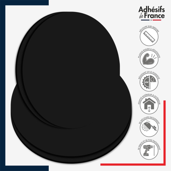 caractéristiques panneau aluminium composite alupanel 3 mm noir sur mesure coupe ronde