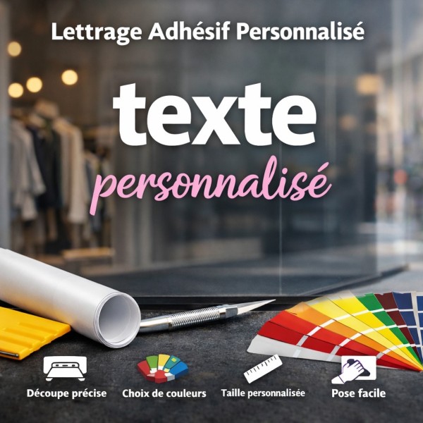 Lettrage adhésif personnalisé | Texte vinyle sur mesure