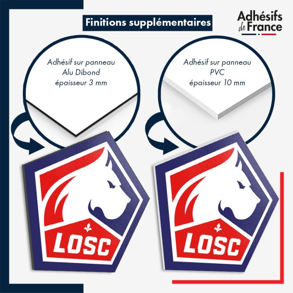 Logo du club LOSC Lille en panneau dibond ou pvc