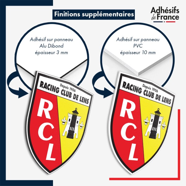 Logo du club RC LENS en panneau dibond ou pvc