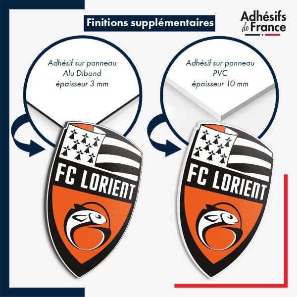 Logo du club FC Lorient en panneau dibond ou pvc