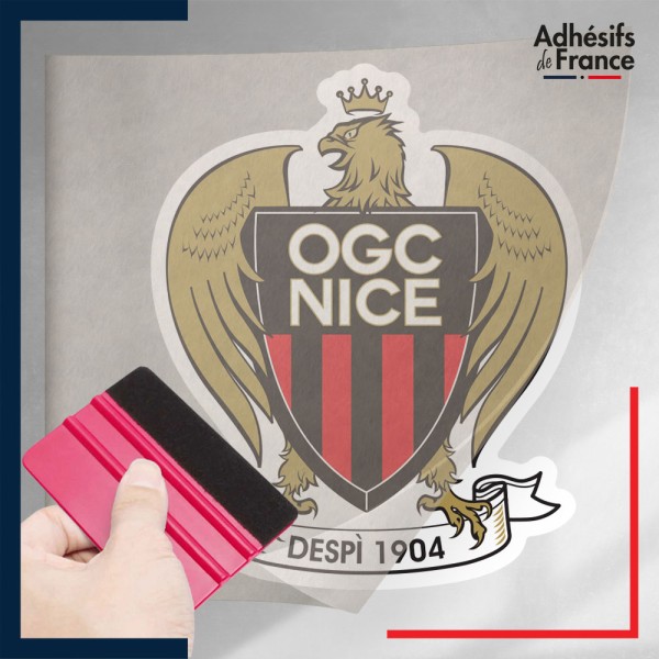 Sticker du club OGC Nice sous film de transfert