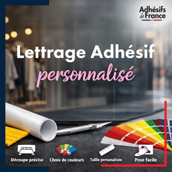 Lettrage vinyle adhésif texte personnalisé