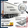 Marquage réglementaire ECE 104 sur bande réfléchissante blanche pour poids lourds bâchés