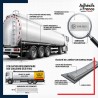 Marquage réglementaire ECE 104 sur bande segmentée réfléchissante blanche pour poids lourds citerne
