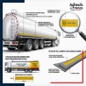 Marquage réglementaire ECE 104 sur bande segmentée réfléchissante jaune pour poids lourds citerne