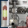 Marquage tuyauterie norme française NFX Inflammable - adhésif laminé colle forte - Cyclohexanone