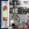 Marquage tuyauterie norme française NFX Inflammable - adhésif laminé colle forte - Essence de térébenthine