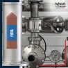 Marquage tuyauterie norme française NFX Inflammable - adhésif laminé colle forte - Fioul
