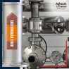 Marquage tuyauterie norme française NFX Inflammable - adhésif laminé colle forte - Huile Hydraulique