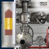 Marquage tuyauterie norme française NFX Inflammable - adhésif laminé colle forte - Huile Neuve