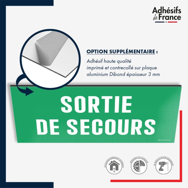 Plaque signalétique d'évacuation - Sortie de secours