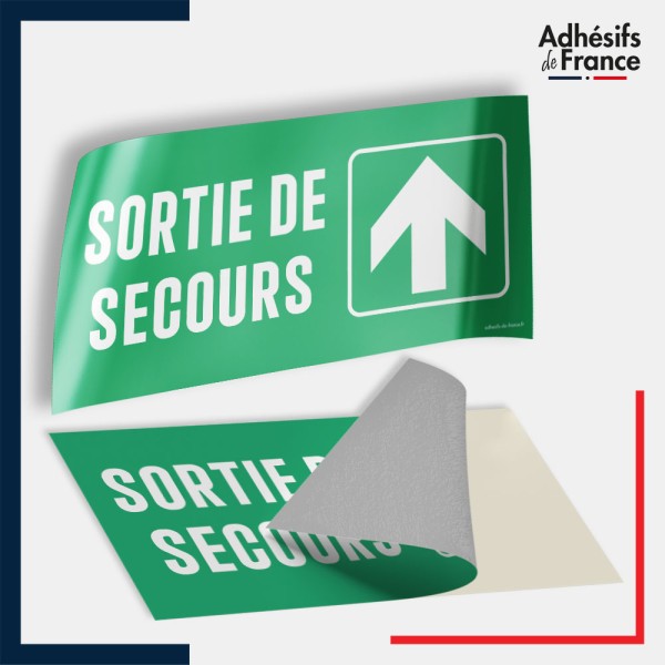 Adhésif signalisation d'évacuation - Sortie de secours - Flèche haut