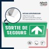 Panneau de signalisation des évacuations - Sortie de secours - Flèche haut