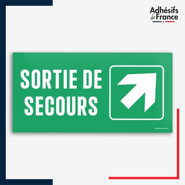 Signalétique évacuation - Sortie de secours - Flèche haut droite