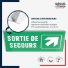 Panneau de signalisation des évacuations - Sortie de secours - Flèche haut droite